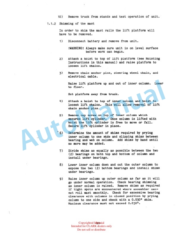 Clark OP15B Service Manual SM-576 5 Clark OP15B Service Manual SM-576 - Image 5