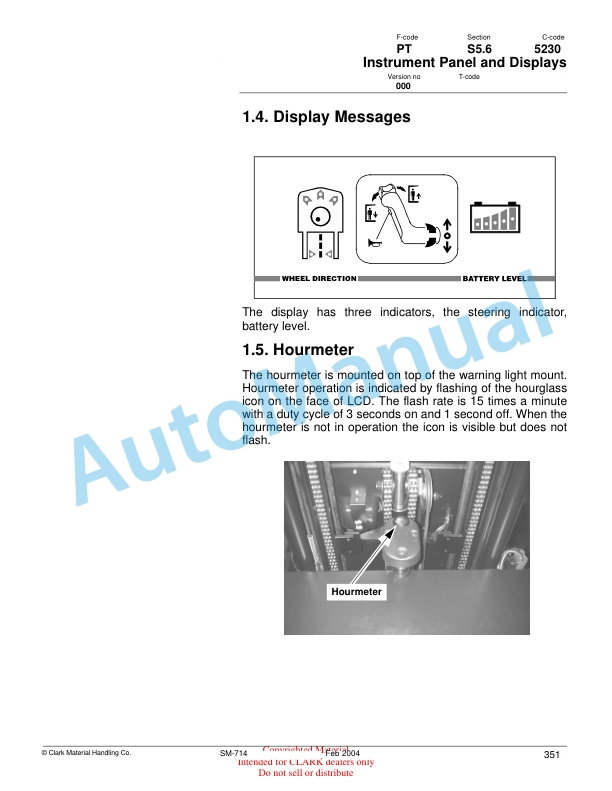 Clark OP15X Service Manual SM-714 3 Clark OP15X Service Manual SM-714 - Image 3