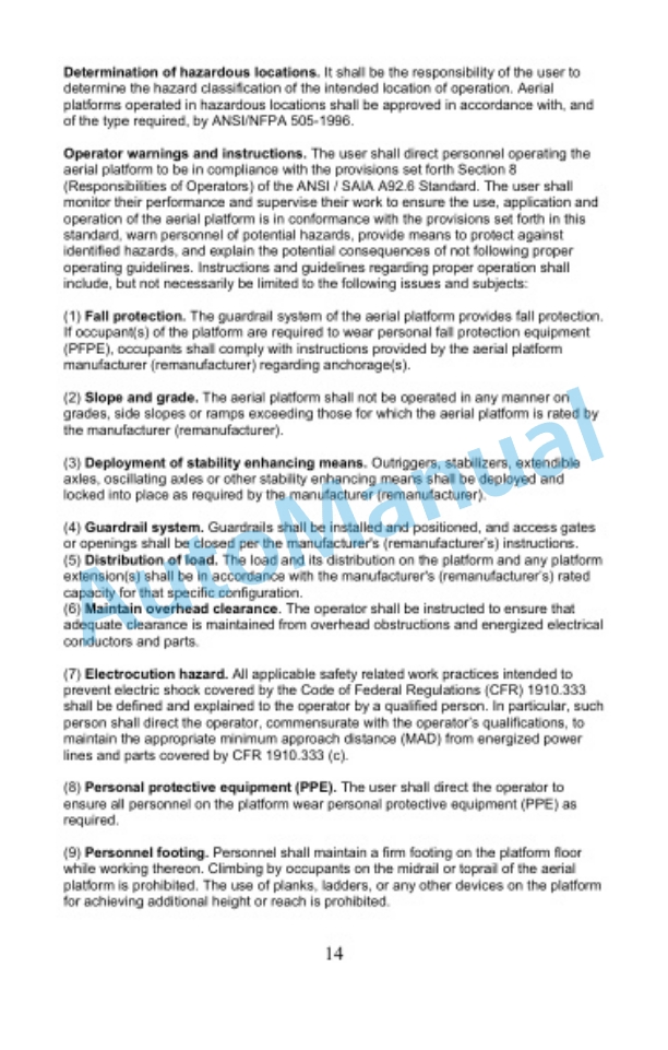 Clark OSQ 126-192 Manual of Responsibilities OM-1202 2 Clark OSQ 126-192 Manual of Responsibilities OM-1202-2