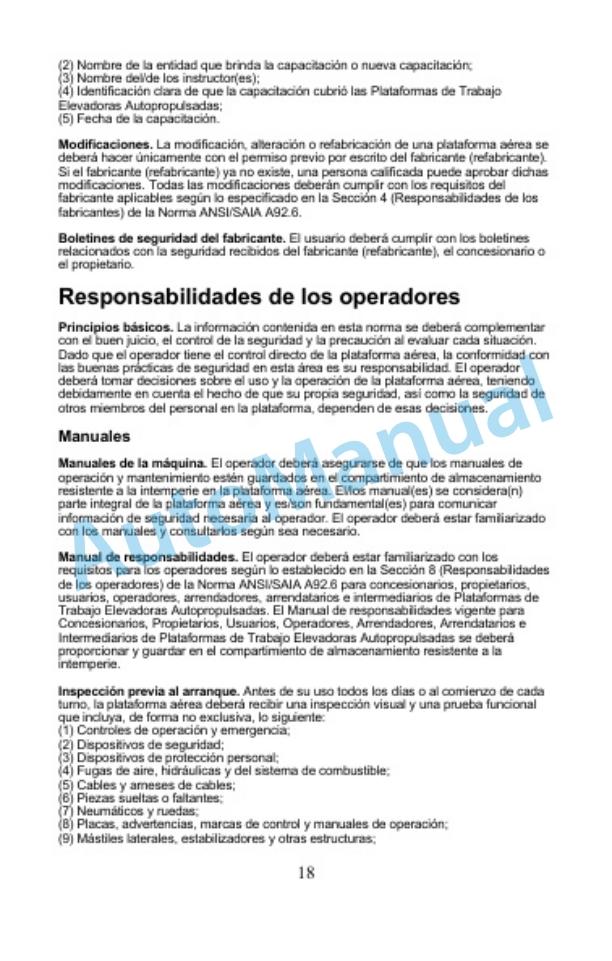 Clark OSQ 126-192 Manual of Responsibilities OM-1204 3 Clark OSQ 126-192 Manual of Responsibilities OM-1204-3