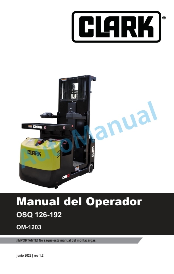 Clark OSQ 126-192 Operator Manual OM-1203