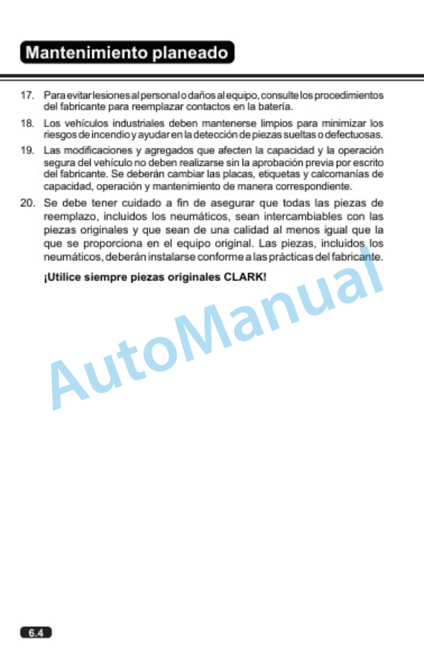 Clark OSQ 126-192 Operator Manual OM-1203 4 Clark OSQ 126-192 Operator Manual OM-1203-4