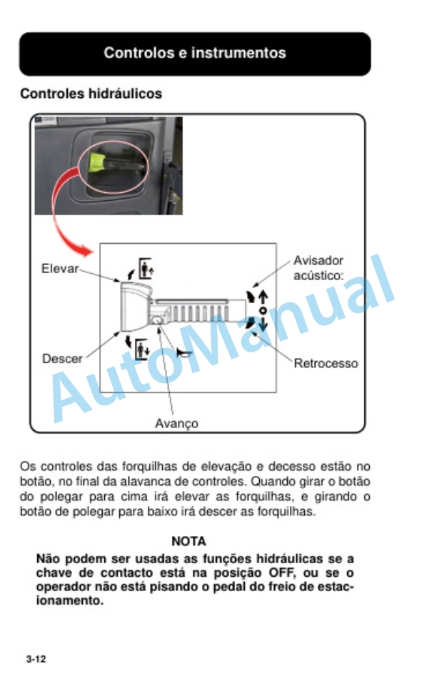 Clark OSX 15 Battery Order Picker Truck Operator Manual OM-854 POR 2 Clark OSX 15 Battery Order Picker Truck Operator Manual OM-854 POR-2