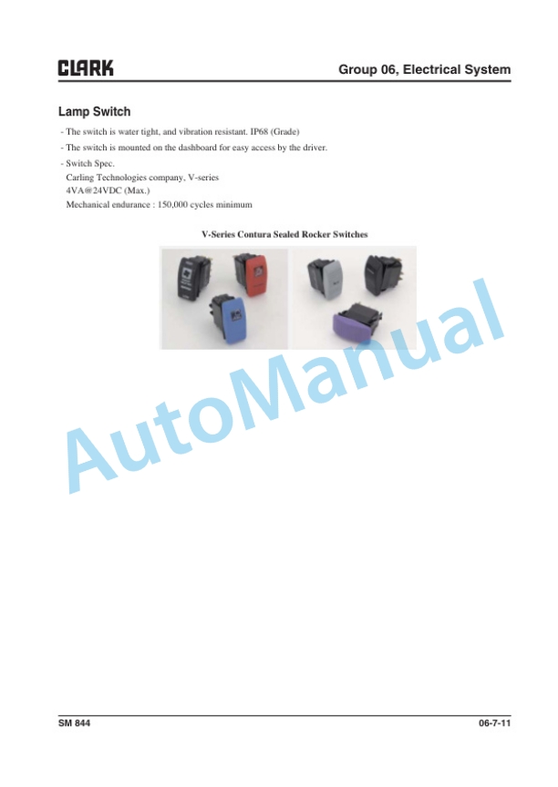 Clark OSX 15 Service Manual SM-844 3 Clark OSX 15 Service Manual SM-844 - Image 3