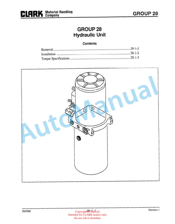 Clark P-25, HWP-25, PWD-25, HWD-25, P-30, HWP-30, PWP-30, HWD-30, HWD-36, PWD-36 Service Manual SM-568 4 Clark P-25, HWP-25, PWD-25, HWD-25, P-30, HWP-30, PWP-30, HWD-30, HWD-36, PWD-36 Service Manual SM-568 - Image 4