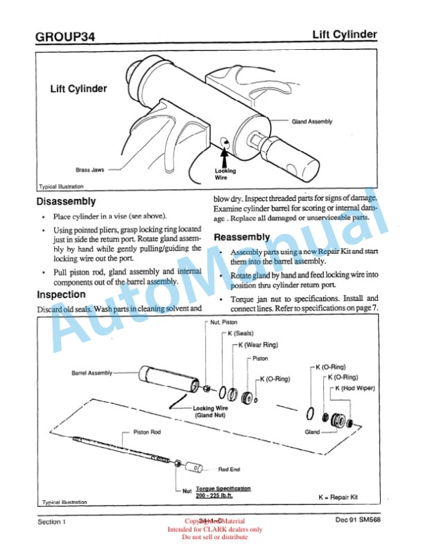 Clark P-25, HWP-25, PWD-25, HWD-25, P-30, HWP-30, PWP-30, HWD-30, HWD-36, PWD-36 Service Manual SM-568 5 Clark P-25, HWP-25, PWD-25, HWD-25, P-30, HWP-30, PWP-30, HWD-30, HWD-36, PWD-36 Service Manual SM-568 - Image 5
