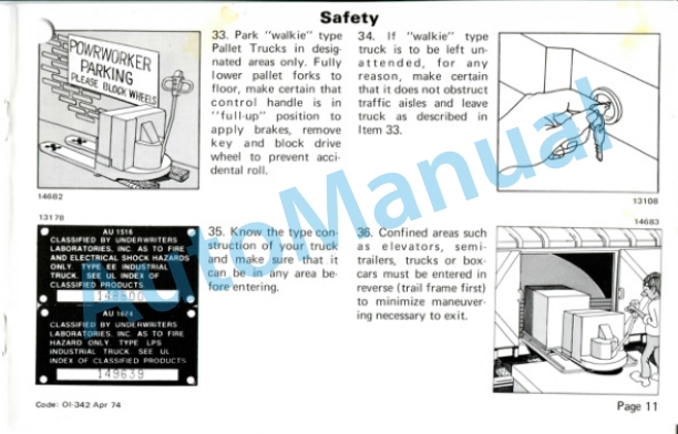 Clark P 30-60 Operator Instruction Manual OI-342 2 Clark P 30-60 Operator Instruction Manual OI-342-2