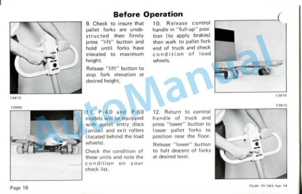 Clark P 30-60 Operator Instruction Manual OI-342 3 Clark P 30-60 Operator Instruction Manual OI-342-3
