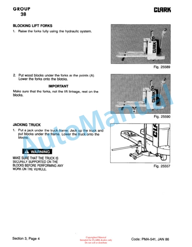Clark P 465, HWP 465 Planned Maintenance and Adjustment Procedures Manual PMA-541 3 Clark P 465, HWP 465 Planned Maintenance and Adjustment Procedures Manual PMA-541-3