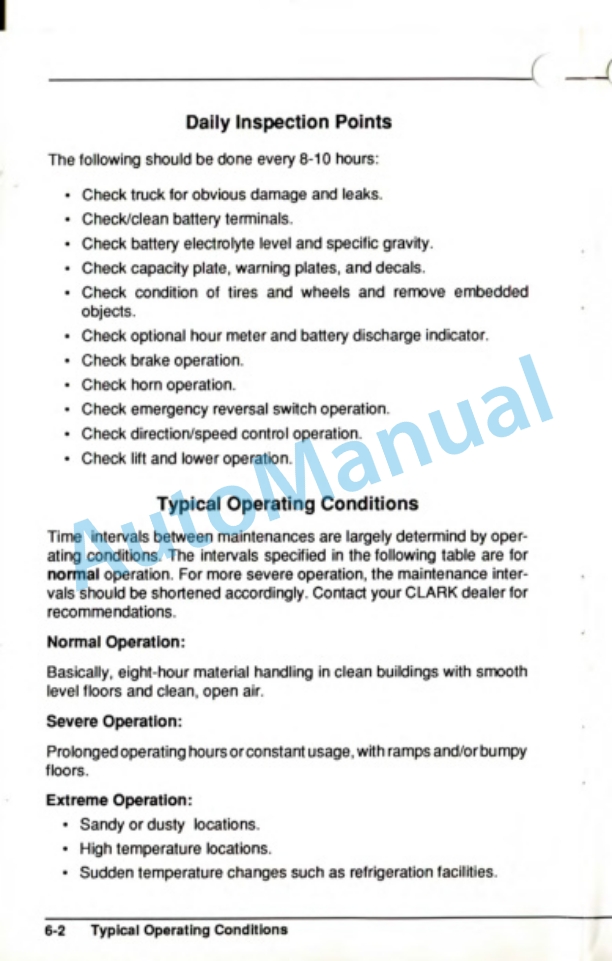 Clark P40, HWP40 Operator Manual OM-594-4