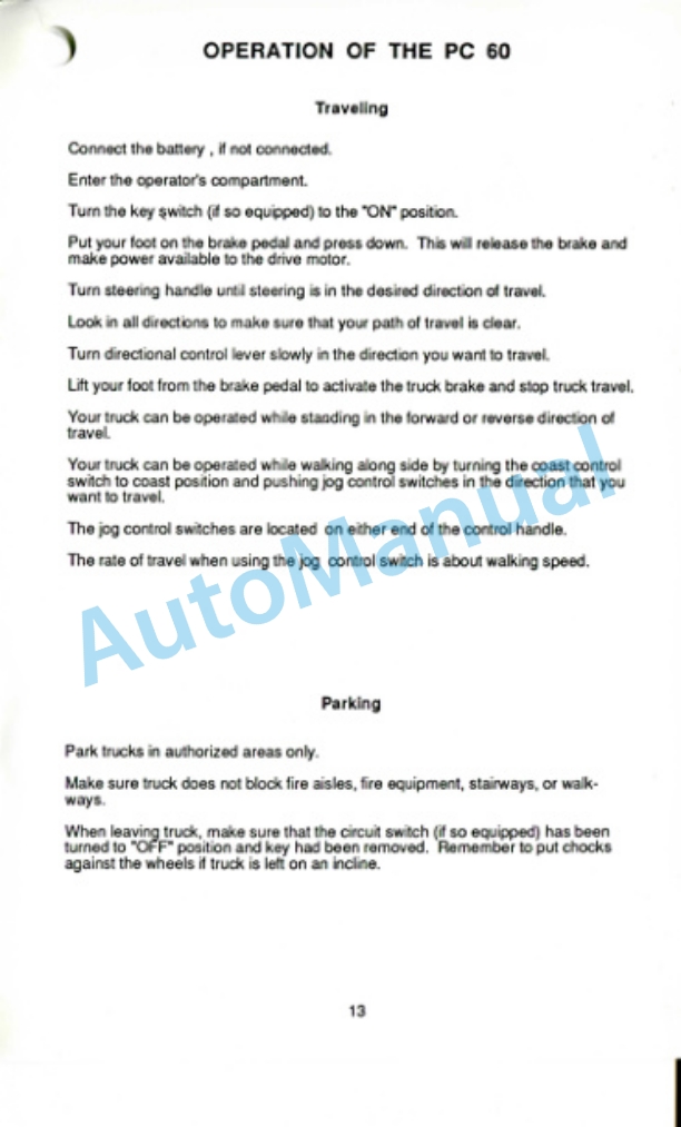 Clark PC 60, HPC 60 Operator Manual OM-546-3