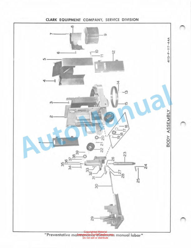 Clark Powrworker Grip Tractor Maintenance Manual and Parts Book X104A 3 Clark Powrworker Grip Tractor Maintenance Manual and Parts Book X104A-3