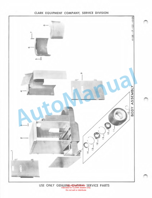 Clark Powrworker Tractor Maintenance Manual and Parts Book X105A 349 3 Clark Powrworker Tractor Maintenance Manual and Parts Book X105A 349-3
