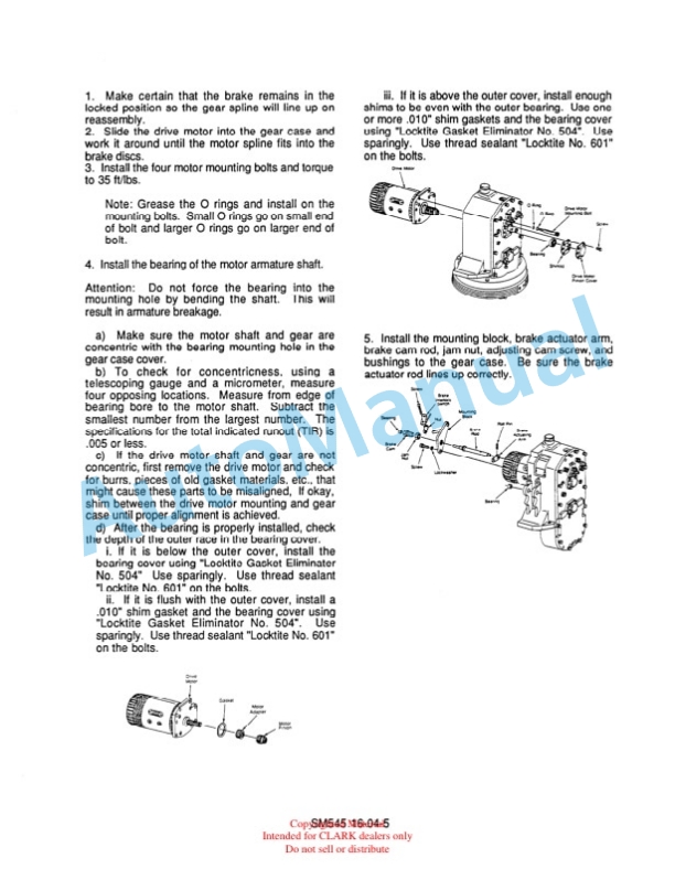 Alternative view of Clark PTT Service and Adjustment Manual SM-545