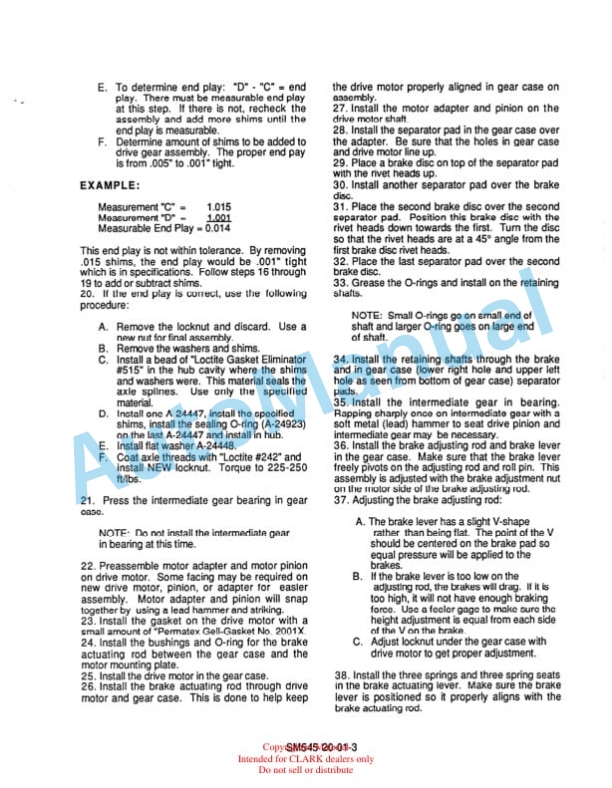 Clark PTT Service and Adjustment Manual SM-545 3 Clark PTT Service and Adjustment Manual SM-545 - Image 3