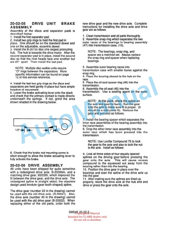 Clark PTT Service and Adjustment Manual SM-545 4 Clark PTT Service and Adjustment Manual SM-545 - Image 4