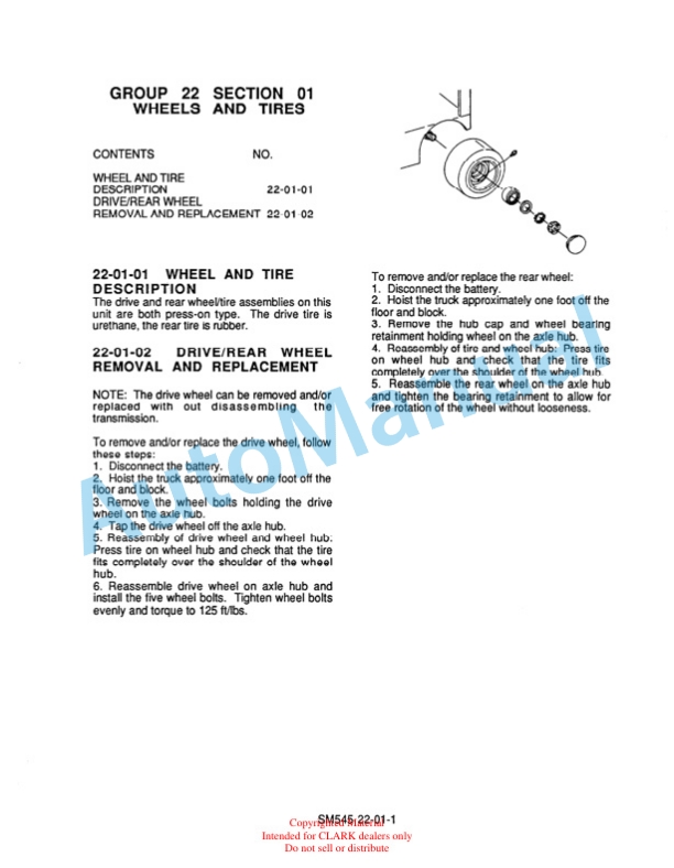 Clark PTT Service and Adjustment Manual SM-545 5 Clark PTT Service and Adjustment Manual SM-545 - Image 5