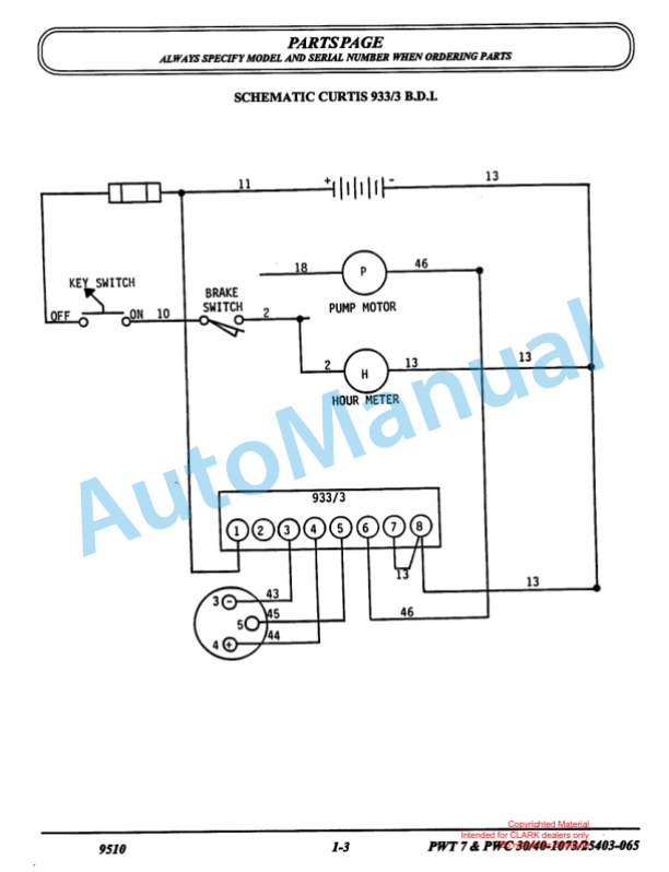 Clark PWC 30, PWC 40 Parts Manual X170 5 Clark PWC 30, PWC 40 Parts Manual X170-5