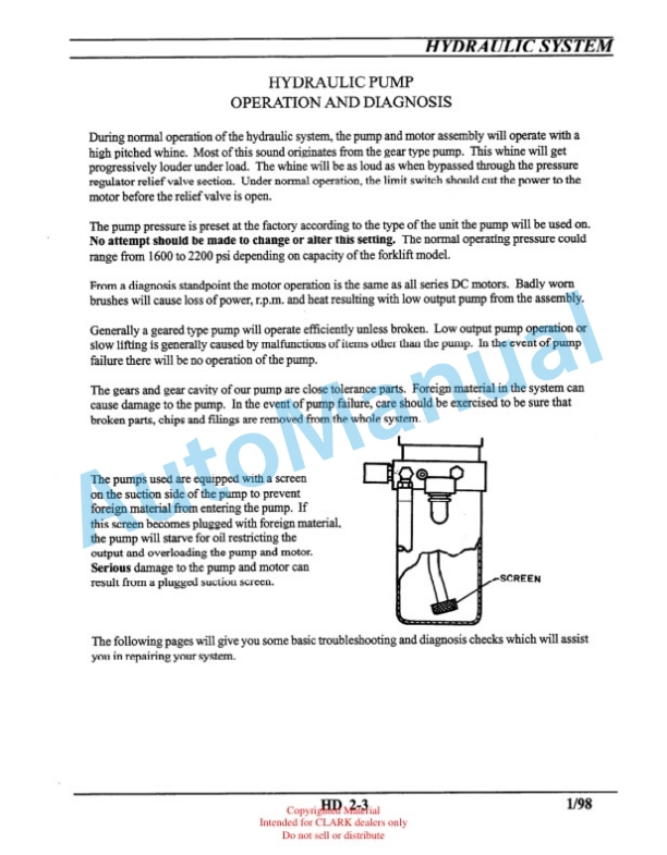 Clark PWC 30, PWT 7 Service Manual SM-614 3 Clark PWC 30, PWT 7 Service Manual SM-614 - Image 3