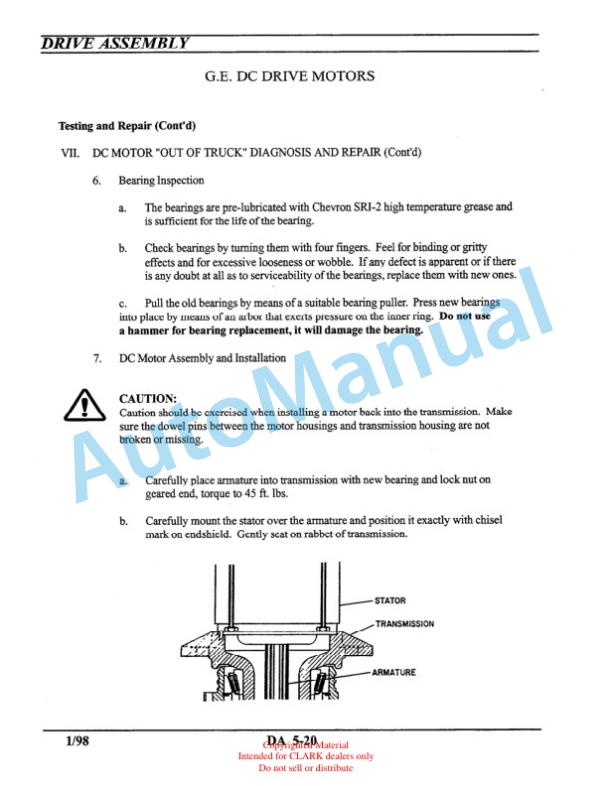 Clark PWC 30, PWT 7 Service Manual SM-614 5 Clark PWC 30, PWT 7 Service Manual SM-614 - Image 5