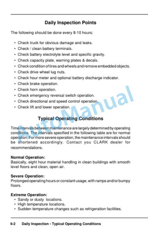 Clark PWD, HWD 30-40SE Operator Manual OM-643 4 Clark PWD, HWD 30-40SE Operator Manual OM-643-4