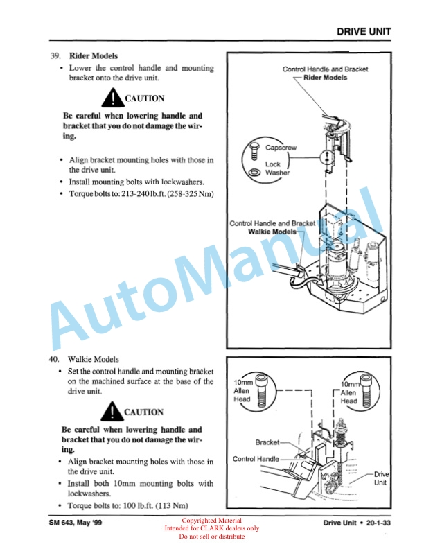 Clark PWD, HWD 30-40SE Service Manual SM-643 4 Clark PWD, HWD 30-40SE Service Manual SM-643 - Image 4