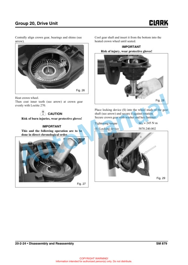 Clark PWX30-40, HWX30-40 Service Manual SM-879 3 Clark PWX30-40, HWX30-40 Service Manual SM-879 - Image 3