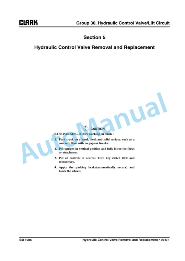 Clark S 20-35 L, S 20-35 G, S 20-32C L, S 20-32C G Service Manual SM-1083 5 Clark S 20-35 L, S 20-35 G, S 20-32C L, S 20-32C G Service Manual SM-1083 - Image 5