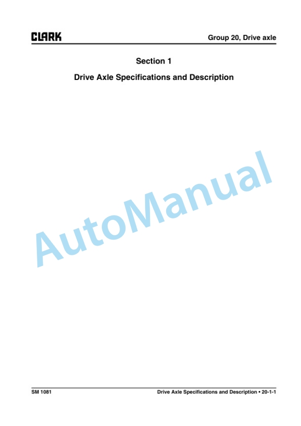 Clark S 20 D, S 25 D, S 30 D, S 35 D Service Manual SM-1081 4 Clark S 20 D, S 25 D, S 30 D, S 35 D Service Manual SM-1081 - Image 4
