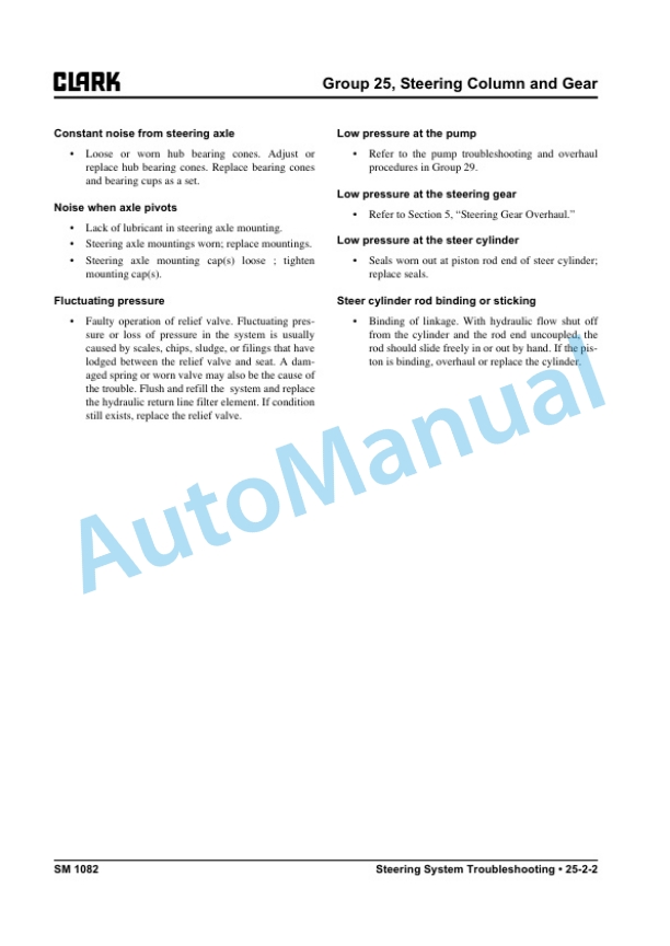 Clark S 20 D, S 25 D, S 30 D, S 35 D Service Manual SM-1082 3 Clark S 20 D, S 25 D, S 30 D, S 35 D Service Manual SM-1082 - Image 3