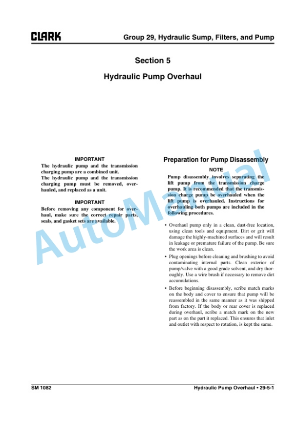 Clark S 20 D, S 25 D, S 30 D, S 35 D Service Manual SM-1082 4 Clark S 20 D, S 25 D, S 30 D, S 35 D Service Manual SM-1082 - Image 4