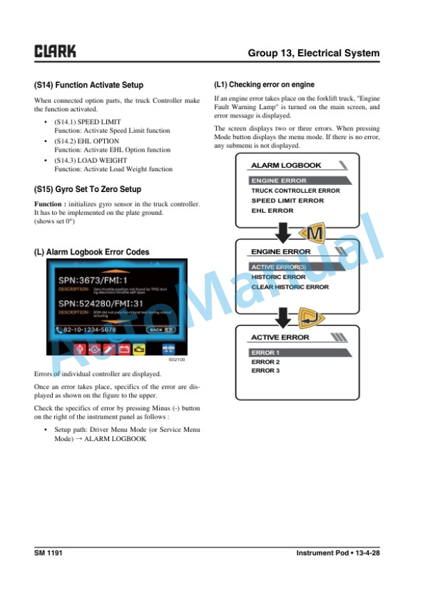 Clark S 40s D, S 40 D, S 45s D, S 45 D, S 50s D, S 50 D, S 55 D, S 60 D Service Manual SM-1191 3 Clark S 40s D, S 40 D, S 45s D, S 45 D, S 50s D, S 50 D, S 55 D, S 60 D Service Manual SM-1191 - Image 3