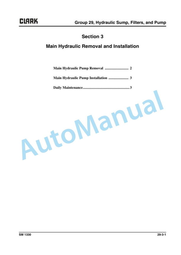 Clark S 40s D, S 40 D, S 45s D, S 45 D, S 50s D, S 50 D, S 55 D, S 60 D Service Manual SM-1330 5 Clark S 40s D, S 40 D, S 45s D, S 45 D, S 50s D, S 50 D, S 55 D, S 60 D Service Manual SM-1330 - Image 5