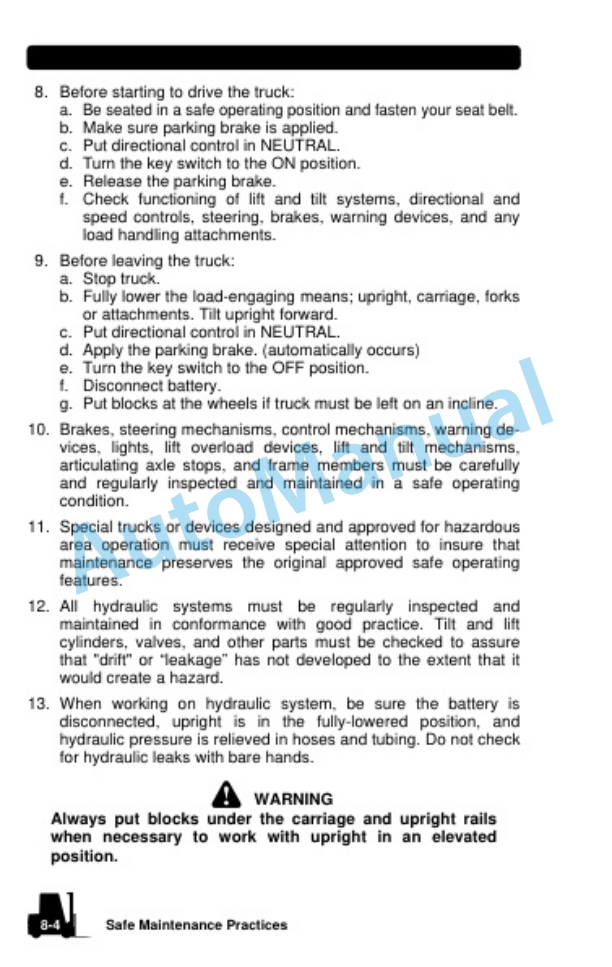 Clark SE 25, 30s, 30, 35 Operator Manual OM-1325 4 Clark SE 25, 30s, 30, 35 Operator Manual OM-1325 - Image 4