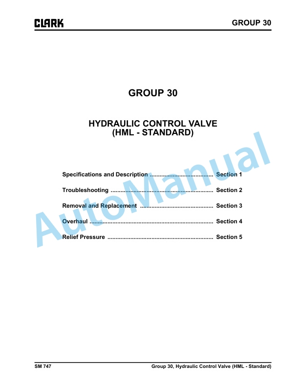 Clark SE15-25T Service Manual SM-747 5 Clark SE15-25T Service Manual SM-747 - Image 5