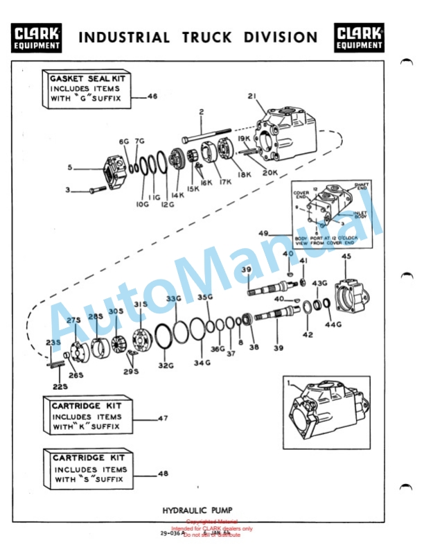 Clark Series 120 Straddle Carrier Parts Book 120A2 3 Clark Series 120 Straddle Carrier Parts Book 120A2-3