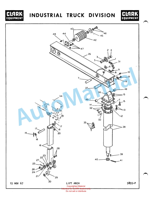 Clark Series 512 Van Carrier Parts Book X141D 2 Clark Series 512 Van Carrier Parts Book X141D-2
