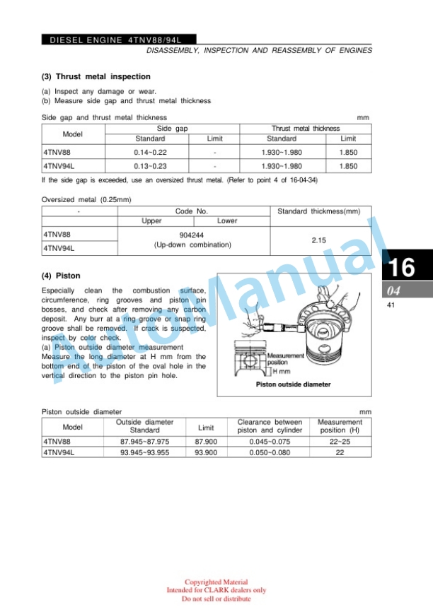 Clark SF20-30D, L, G, CMP20-30D, L, G Service Manual SM-688 3 Clark SF20-30D, L, G, CMP20-30D, L, G Service Manual SM-688 - Image 3