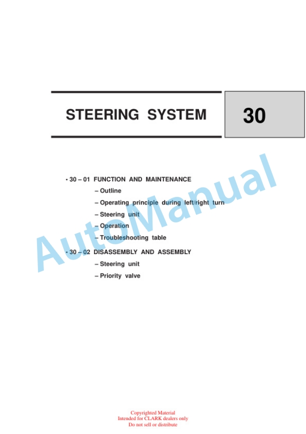 Clark SF20-30D, L, G, CMP20-30D, L, G Service Manual SM-688 5 Clark SF20-30D, L, G, CMP20-30D, L, G Service Manual SM-688 - Image 5
