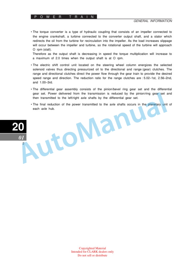 Clark SF50-75sD, L, CMP50-75sD, L Service Manual SM-690 4 Clark SF50-75sD, L, CMP50-75sD, L Service Manual SM-690 - Image 4