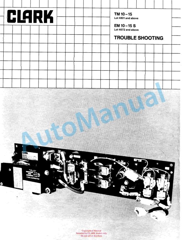 Clark TM 10-15, EM 10-15 S Trouble Shooting