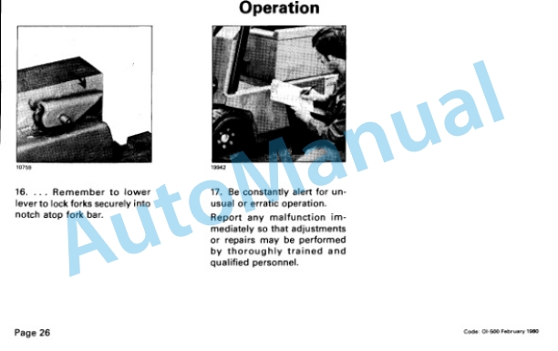 Clark TM 145 10-15S, TM 127 10-15S Operator Instruction Manual OI-500 4 Clark TM 145 10-15S, TM 127 10-15S Operator Instruction Manual OI-500-4