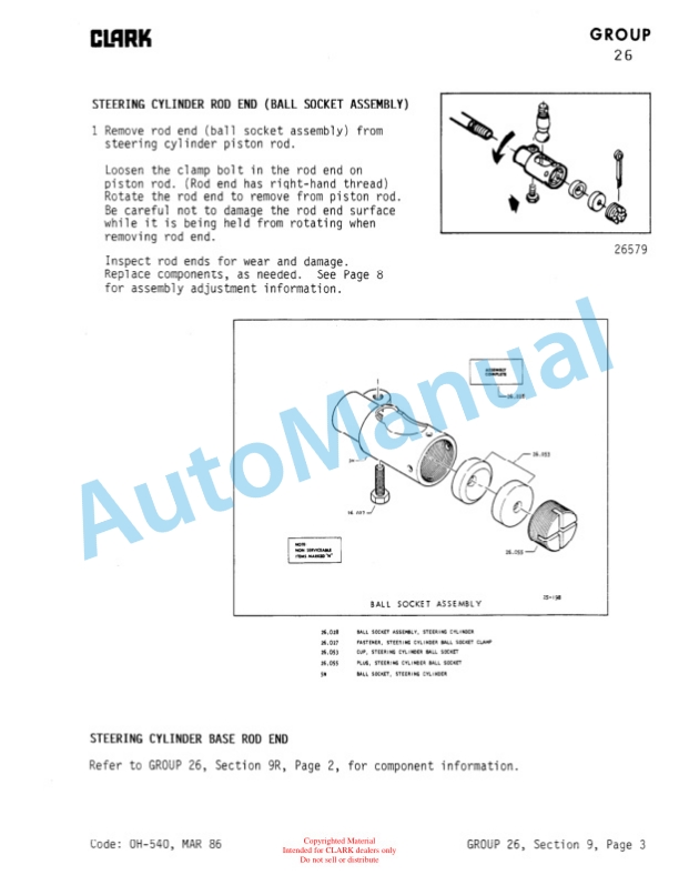 Clark TM 247 Overhaul Manual OH-540 3 Clark TM 247 Overhaul Manual OH-540-3