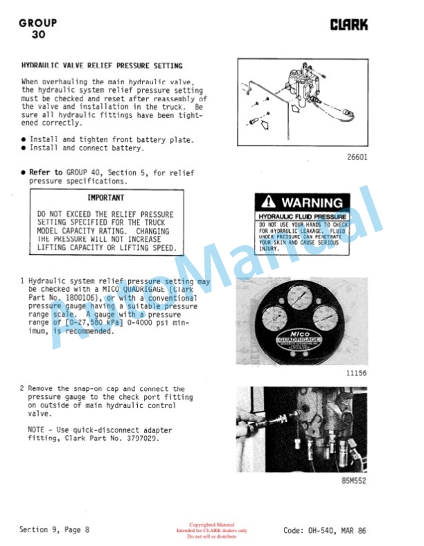 Clark TM 247 Overhaul Manual OH-540 5 Clark TM 247 Overhaul Manual OH-540-5