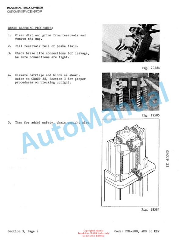 Clark TM, EM 10-15S Planned Maintenance and Adjustment Procedures Manual PMA-500 2 Clark TM, EM 10-15S Planned Maintenance and Adjustment Procedures Manual PMA-500-2