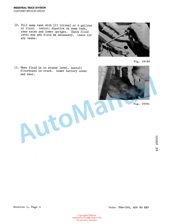Clark TM, EM 10-15S Planned Maintenance and Adjustment Procedures Manual PMA-502 3 Clark TM, EM 10-15S Planned Maintenance and Adjustment Procedures Manual PMA-502-3