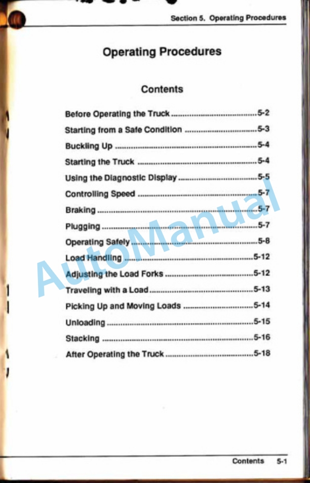 Clark TM12-25 36 Volt Operator Manual OM-586 2 Clark TM12-25 36 Volt Operator Manual OM-586-2