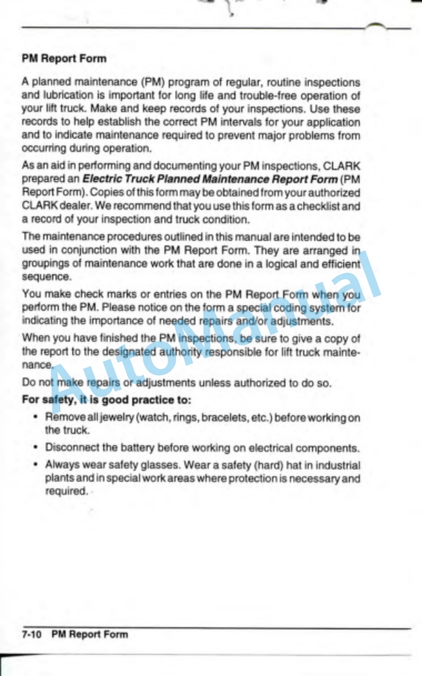 Clark TMG 12-25 Operator Manual OM-616 5 Clark TMG 12-25 Operator Manual OM-616-5