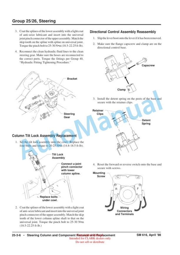 Clark TMG 12-25, TMG 13-20x, EPG 15-18 Service Manual SM-616 3 Clark TMG 12-25, TMG 13-20x, EPG 15-18 Service Manual SM-616 - Image 3