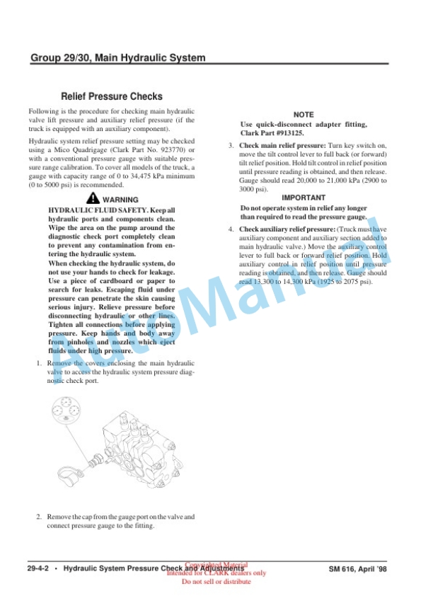 Clark TMG 12-25, TMG 13-20x, EPG 15-18 Service Manual SM-616 5 Clark TMG 12-25, TMG 13-20x, EPG 15-18 Service Manual SM-616 - Image 5